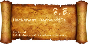 Heckenast Barnabás névjegykártya
