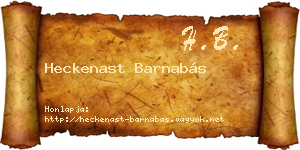 Heckenast Barnabás névjegykártya